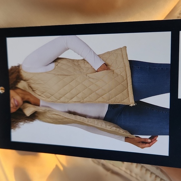 Lands' End Jackets & Blazers - Lands End 3 in 1 Tan Water Resistant Jacket with Hood and Visor in Size Large